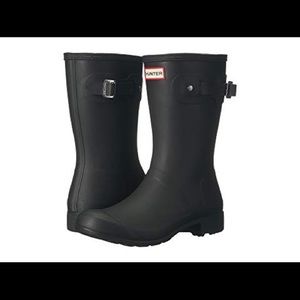 Hunter Tour Packable Short Rain Boots Black